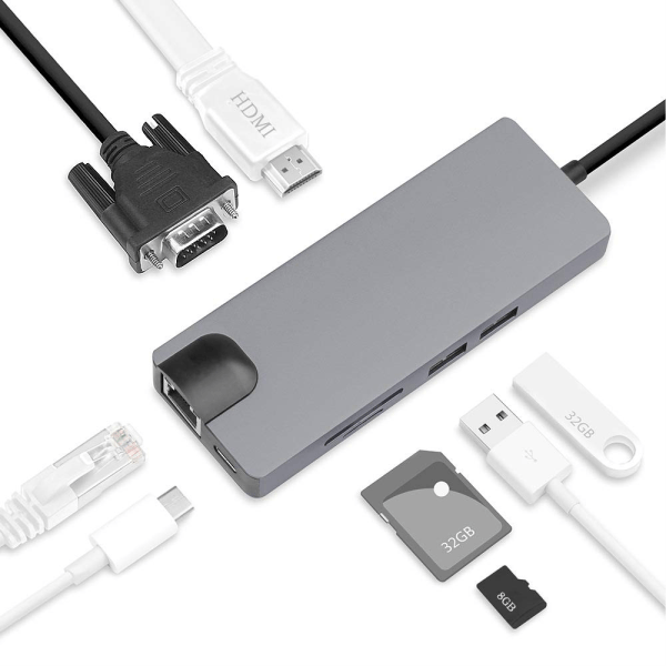 Type C 8 in 1 adapter