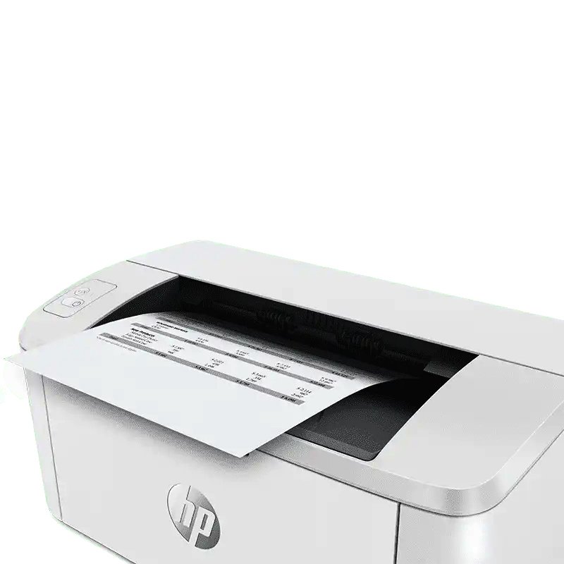 HP LaserJet M111a printer side view showing compact design