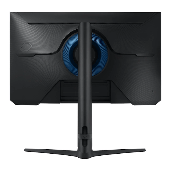 Samsung Odyssey G4 monitor showing IPS panel and Ultrawide Game View gameplay
