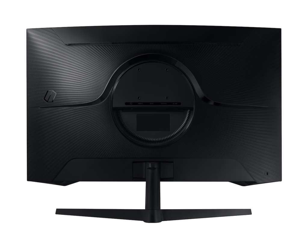 Samsung Odyssey G5 curved monitor rear design and stand